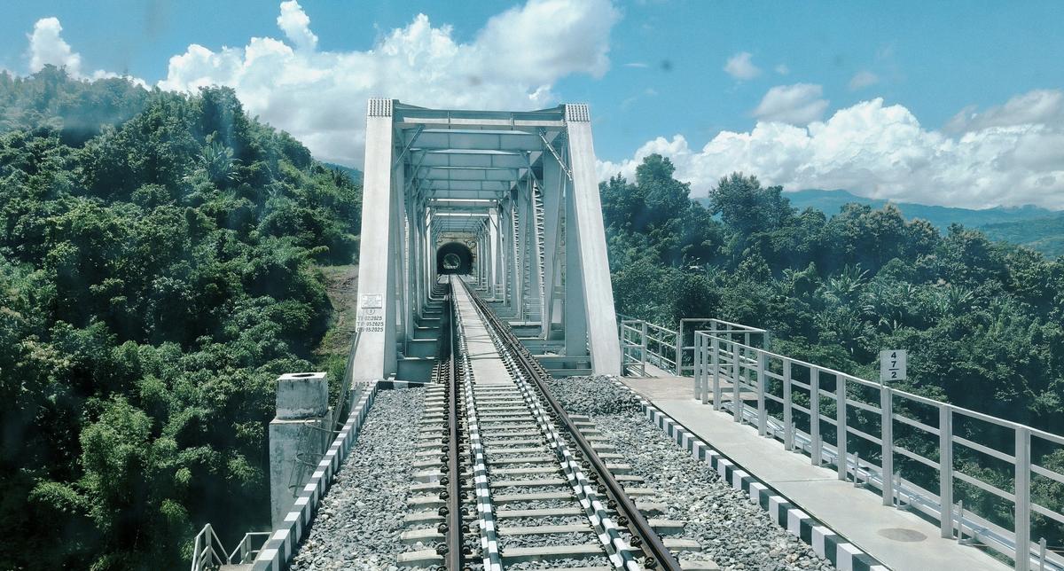 One of the major bridges on the 51.38 km Bairabi-Sairang new line constructed by Northeast Frontier Railway in Mizoram.