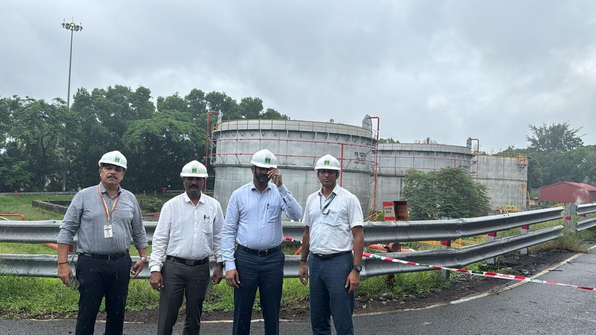 Dakshina Kannada District Additional Deputy Commissioner G. Santosh Kumar led a team of officials from district administration who visited the place in MRPL where two MRPL personnel died on Saturday following suspected inhaling of H2S. Photo: Dakshina Kannada district administration Dakshina Kannada District Additional Deputy Commissioner G. Santosh Kumar led a team of officials from district administration who visited the place in MRPL where two MRPL personnel died on Saturday following suspected inhaling of H2S. Photo: Dakshina Kannada district administration
