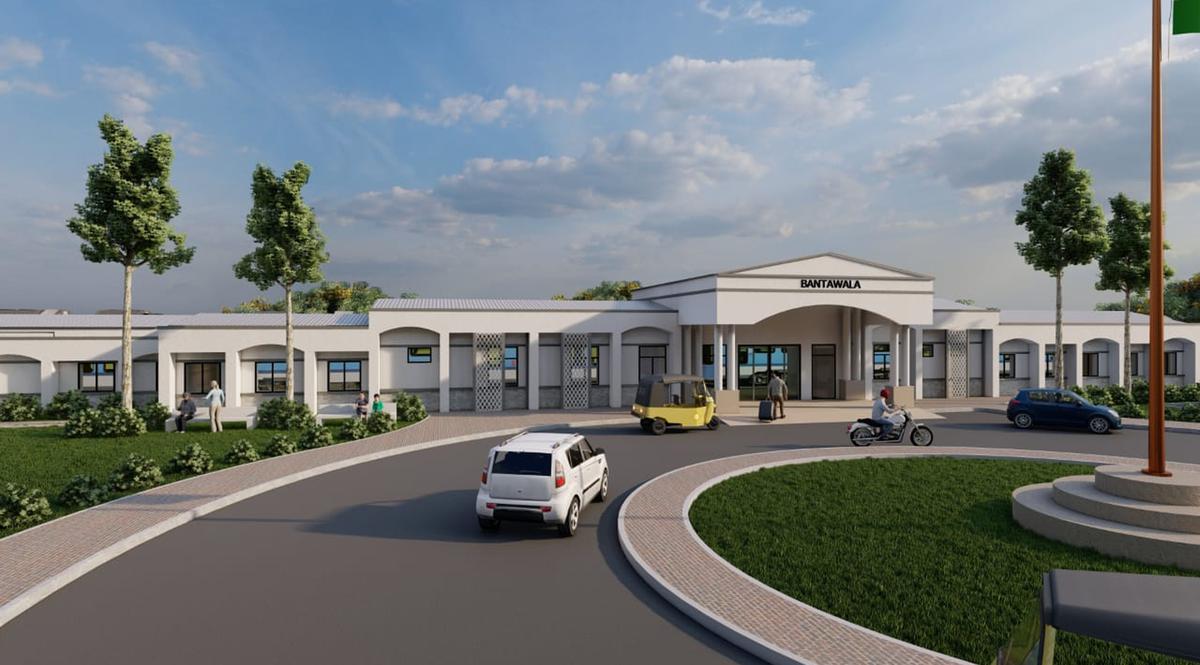 बंटवाल रेलवे स्टेशन के मुखौटे की एक कलाकार की छवि जो बंटवाल में दक्षिण पश्चिम रेलवे के मैसुरु डिवीजन द्वारा अमृत भारत स्टेशन योजना के तहत विकसित की जा रही है।