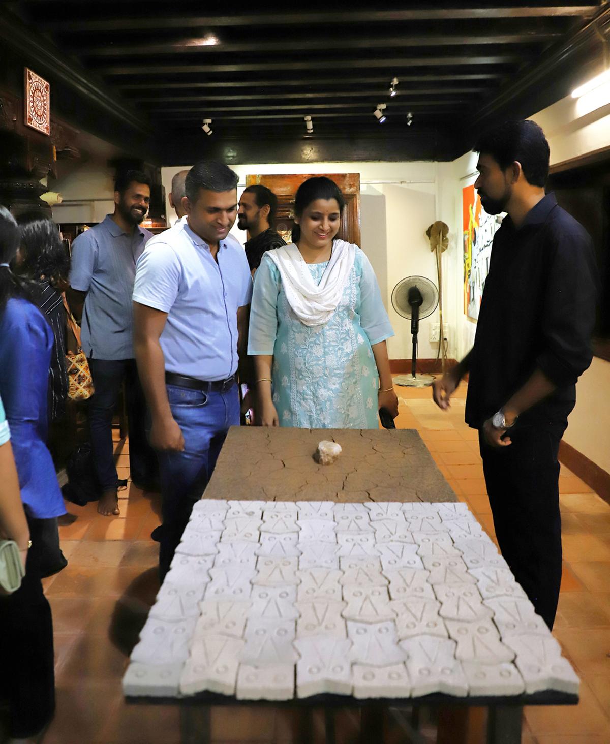 Jeevan Salian displays his installation art on the fourth day of Heritage Week celebrations organised by INTACH and Art Kanara Trust in Mangaluru.