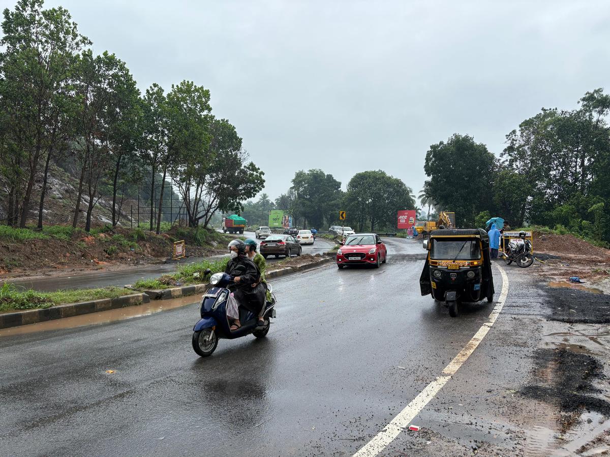 The National Highways Authority of India has built a cross drain using concrete pipes to prevent waterlogging on Mangaluru-Bengaluru National Highway 75, part of Surathkal-B C Road Port Connectivity Road, on June 7, Saturday, at Thumbay near Mangaluru. The National Highways Authority of India has built a cross drain using concrete pipes to prevent waterlogging on Mangaluru-Bengaluru National Highway 75, part of Surathkal-B C Road Port Connectivity Road, on June 7, Saturday, at Thumbay near Mangaluru.