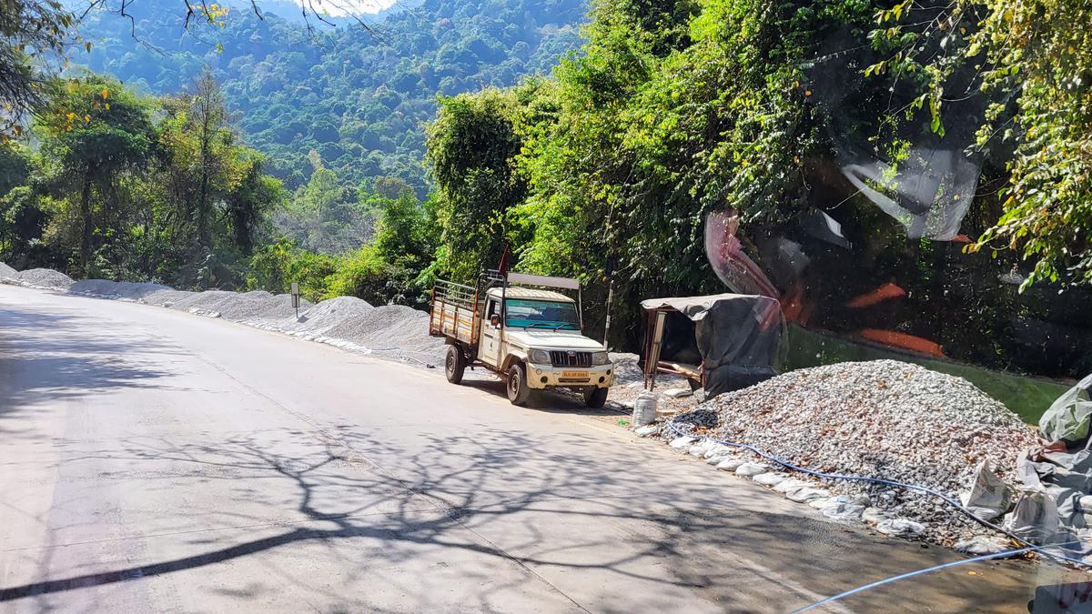 NH-PWD begins permanent restoration work of landslide-affected Kempuhole River embankment stretches along Shiradi Ghat