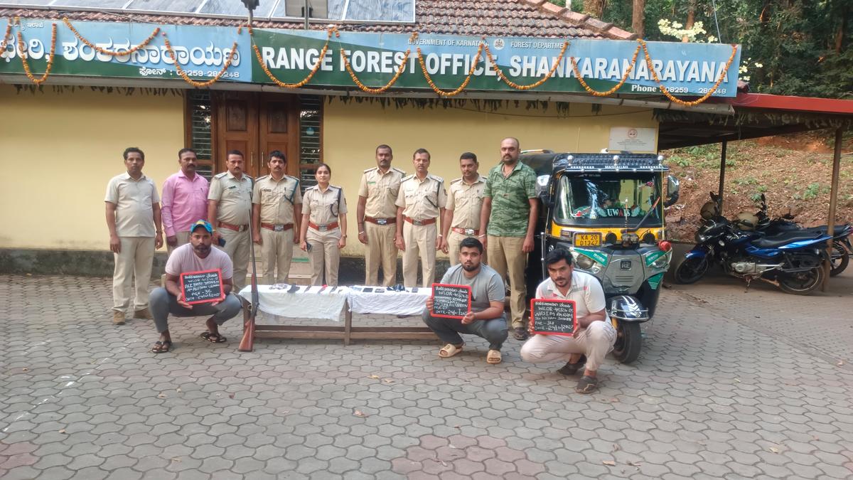 Forest Department apprehends three poachers