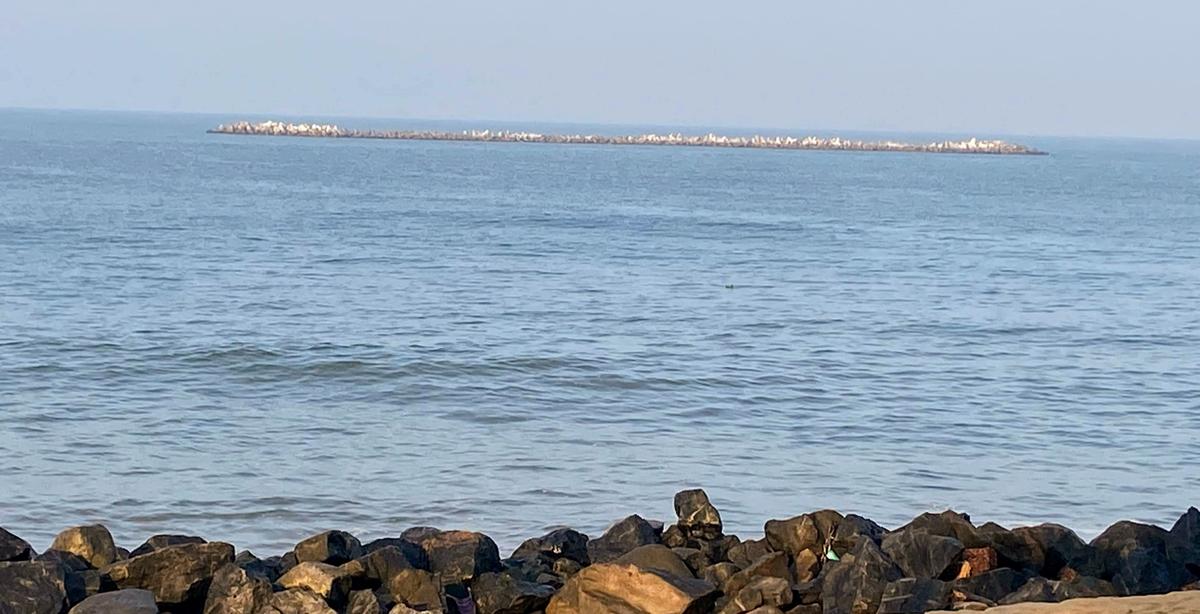 The offshore reefs, two near Ullal and two near Uchhila-Batpady, each constructed at an estimated cost of ₹50 crore in 2022 were of little use to arrest sea erosion, according to officials of the ports department at Batpady in Ullal taluk, off Mangaluru. The offshore reefs, two near Ullal and two near Uchhila-Batpady, each constructed at an estimated cost of ₹50 crore in 2022 were of little use to arrest sea erosion, according to officials of the ports department at Batpady in Ullal taluk, off Mangaluru.