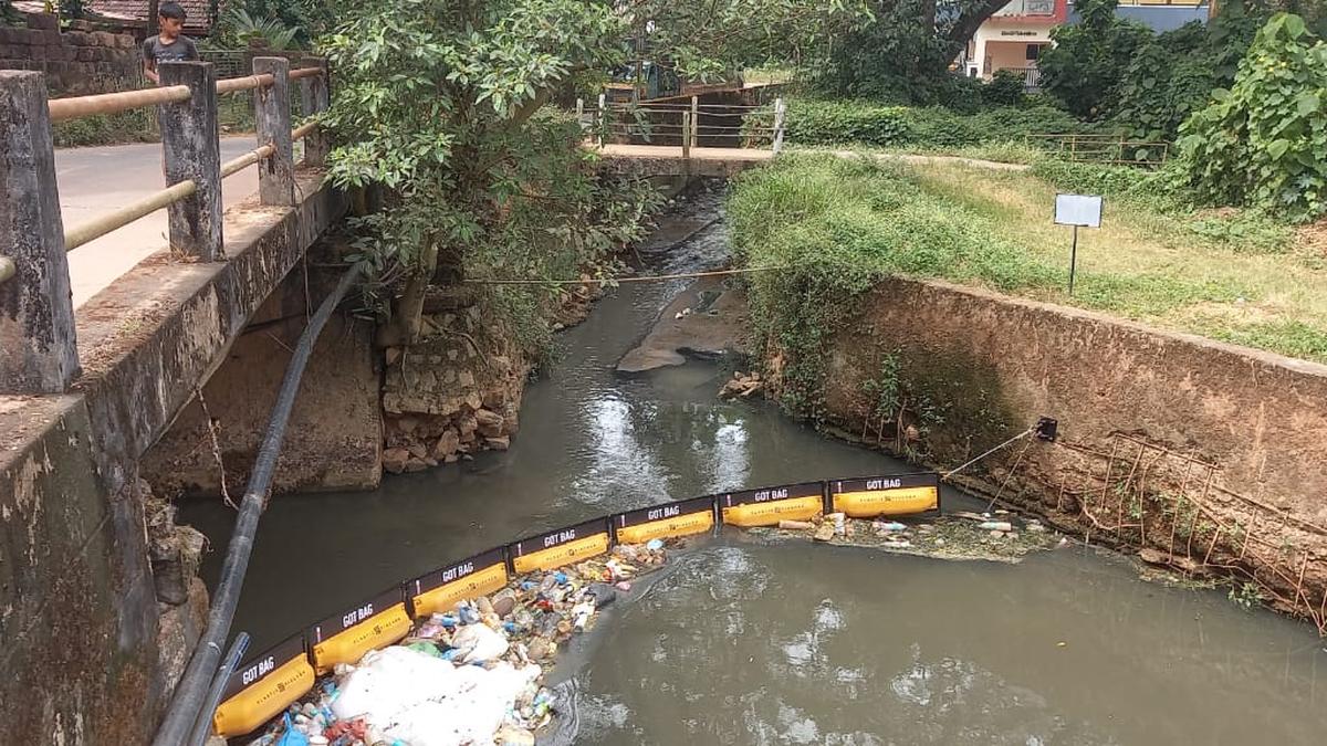 Trash boom barriers being installed in storm-water drains to prevent plastic entering rivers