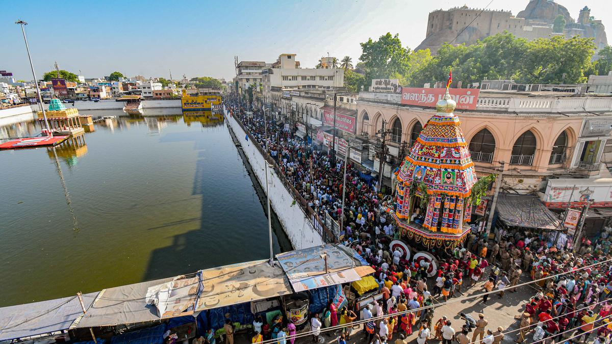 Devotees flock Rockfort temple car festival