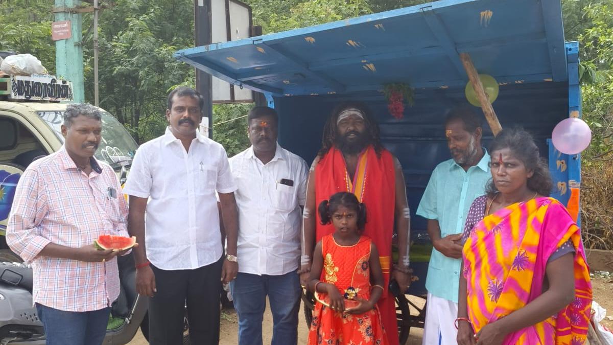 Gopuram Foundation donates pushcart to poor family