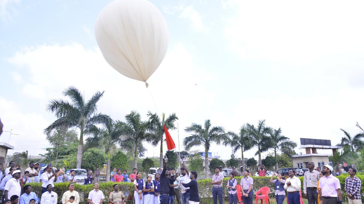 Students launch Cubesat using helium balloon at Sirkazhi
