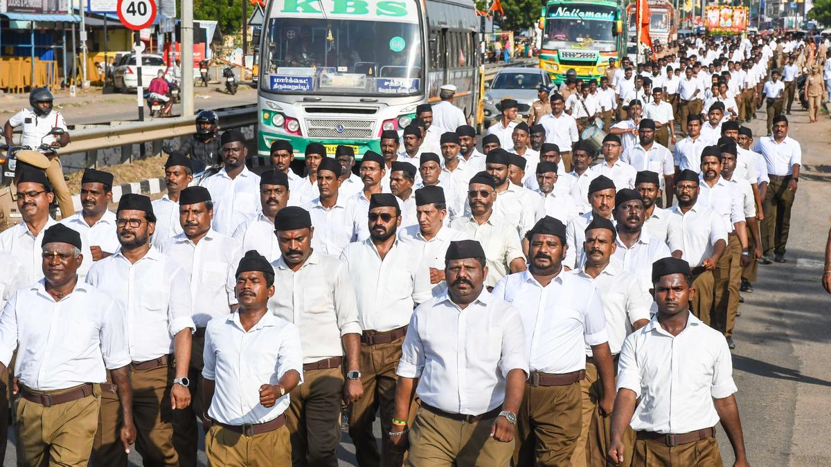 RSS members take out route marches in Tiruchi and other delta districts