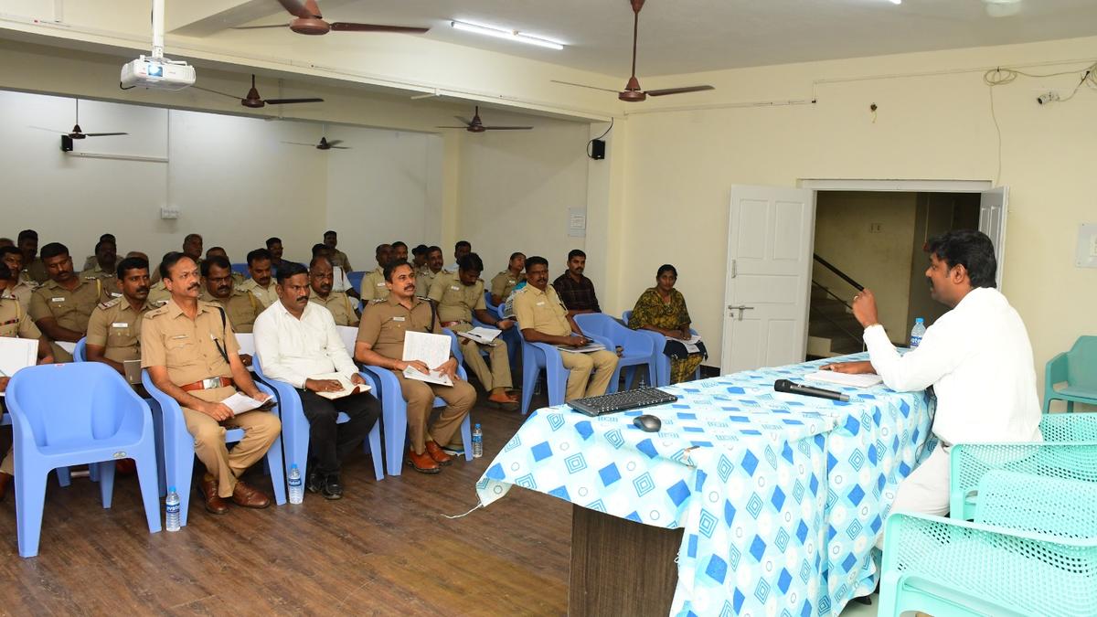 Perambalur Police personnel being sensitised to three new criminal laws