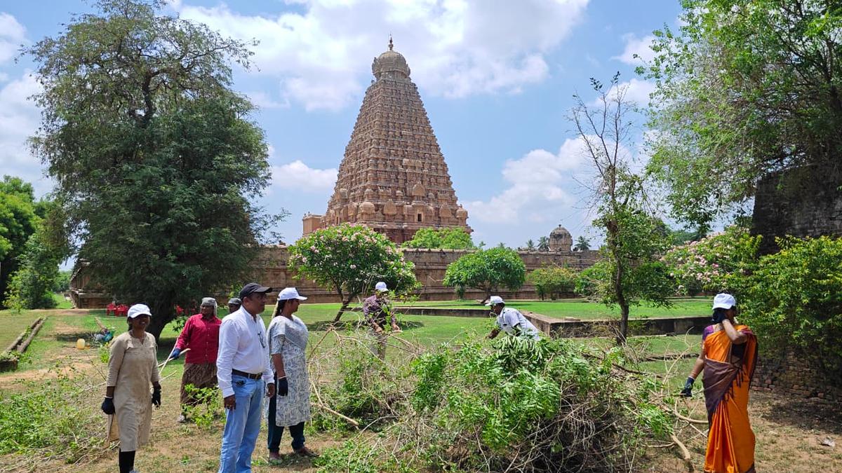 Mass cleaning on Big Temple precincts