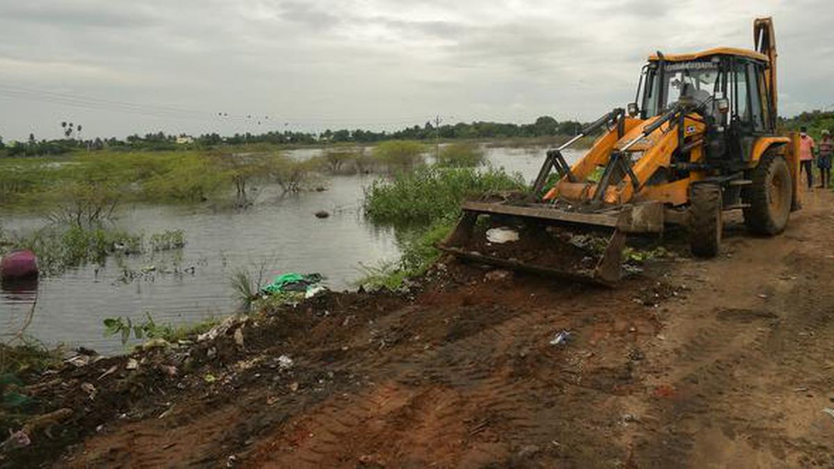 Efforts on to drain water - The Hindu