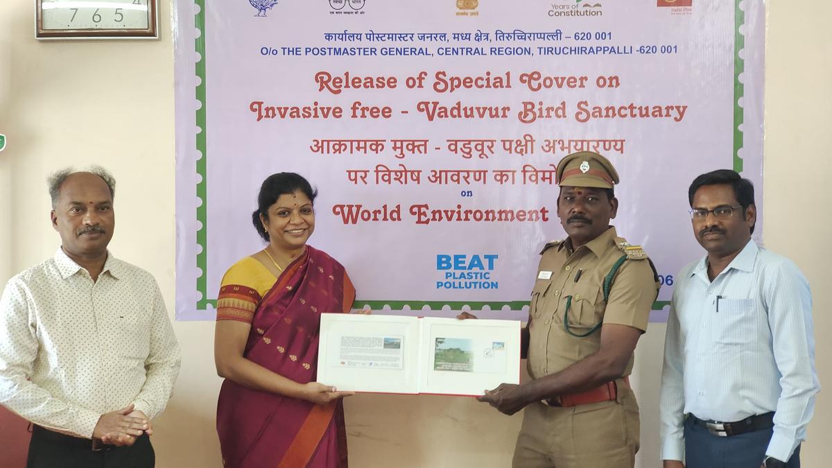 Postal Department releases special cover on invasive-free Vaduvur Bird Sanctuary