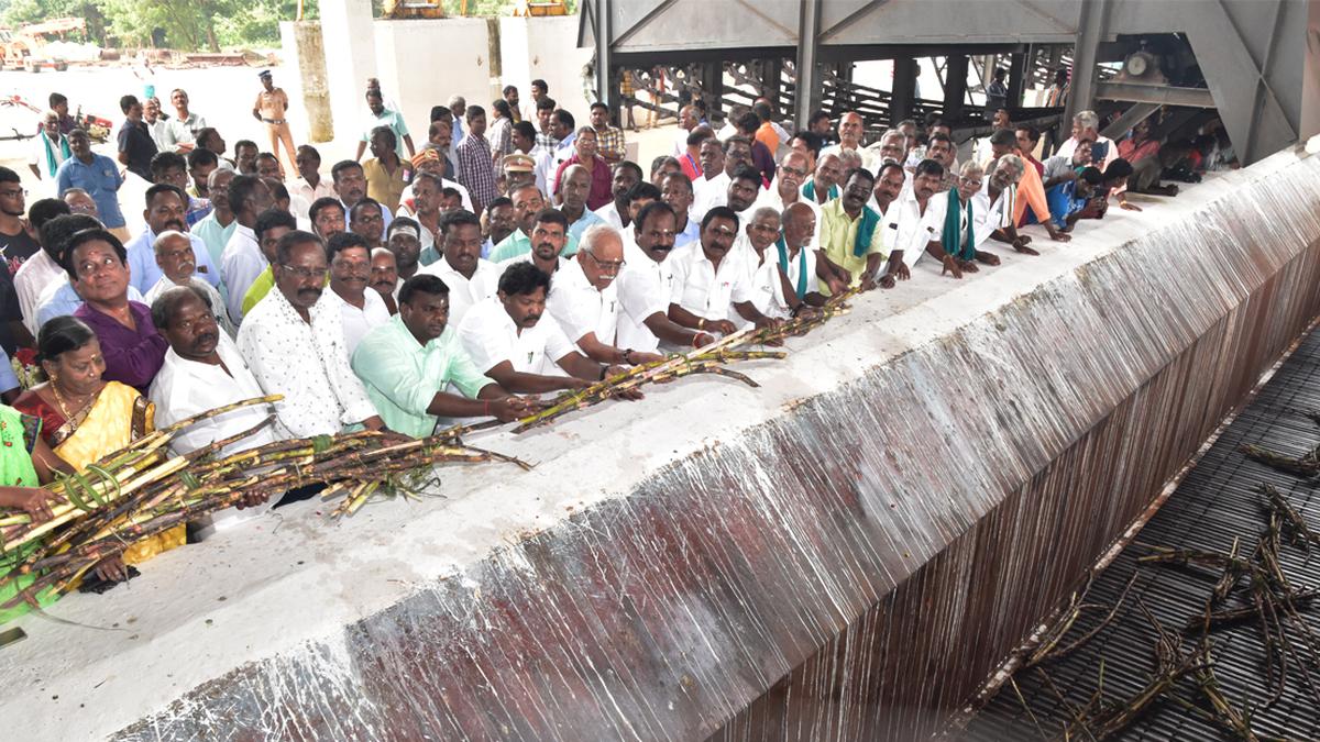 Cane crushing season begins at Eraiyur sugar mill