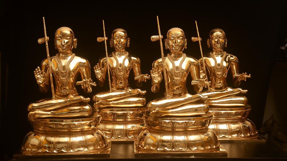 Four panchaloha idols of Adi Shankarcharya made near Swamimalai to be installed at Kedarnath, Badrinath
