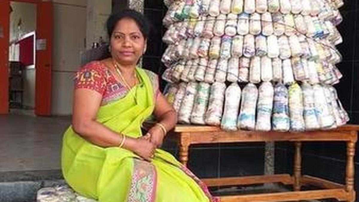 Perambalur innovators reuse plastic bottles in brick avatar