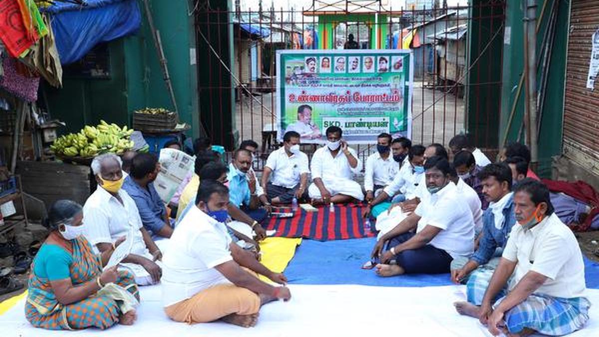 Gandhi Market traders stage fast The Hindu