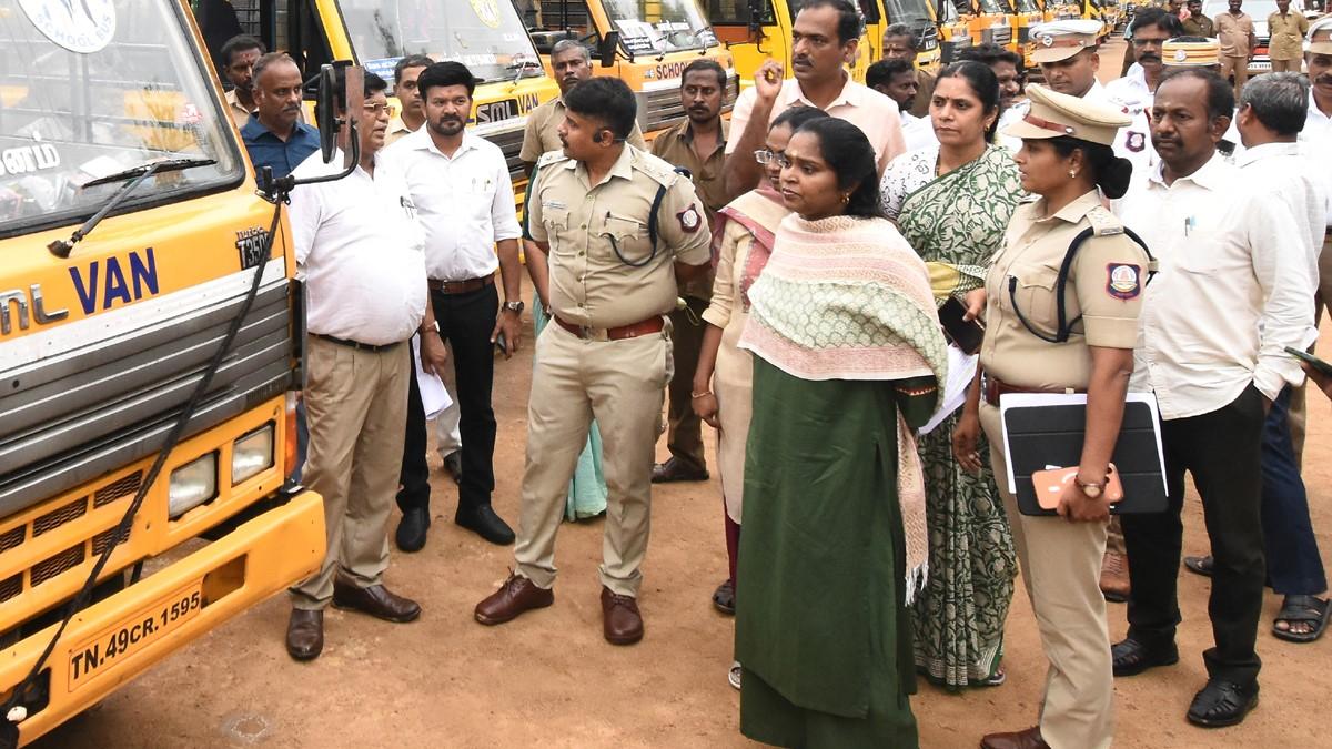 Vehicles of educational institutions inspected