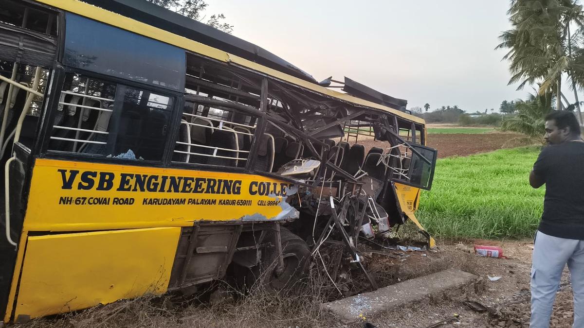23 students injured as goods train rams college bus in Karur