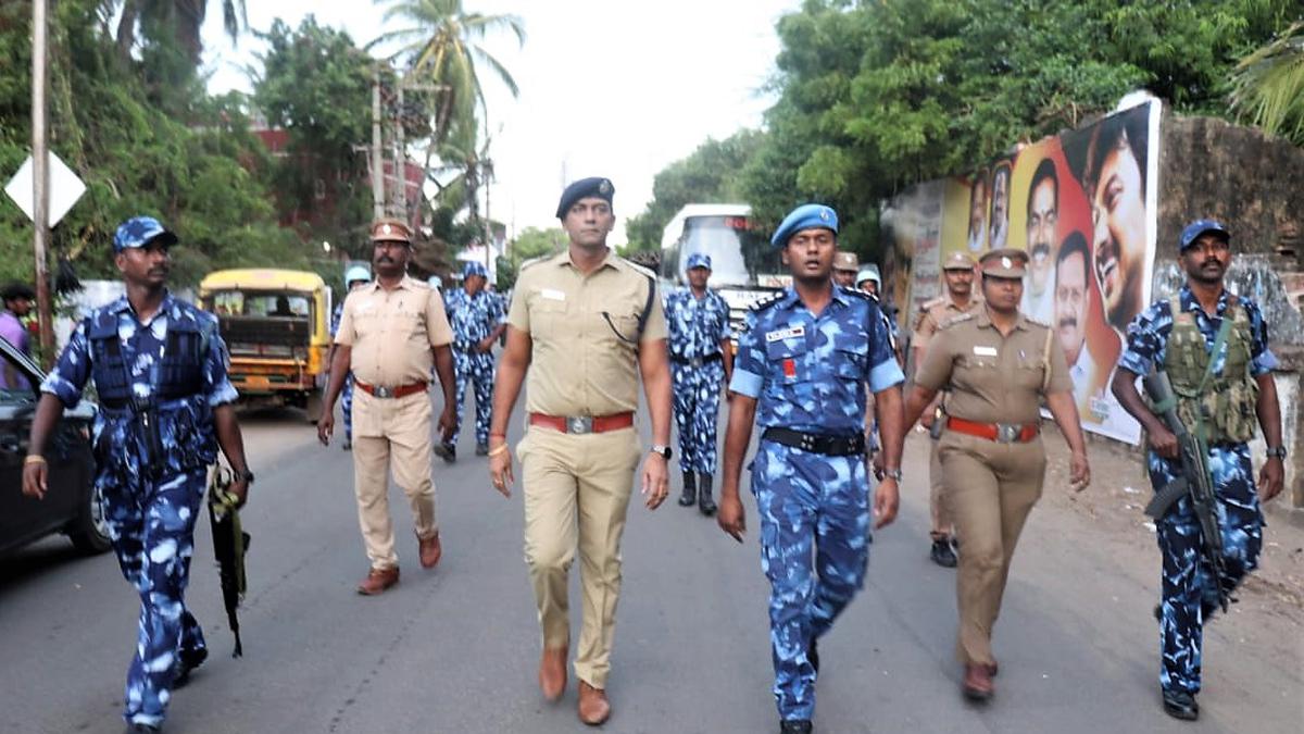 Rapid Action Force begins route march in Nagapattinam