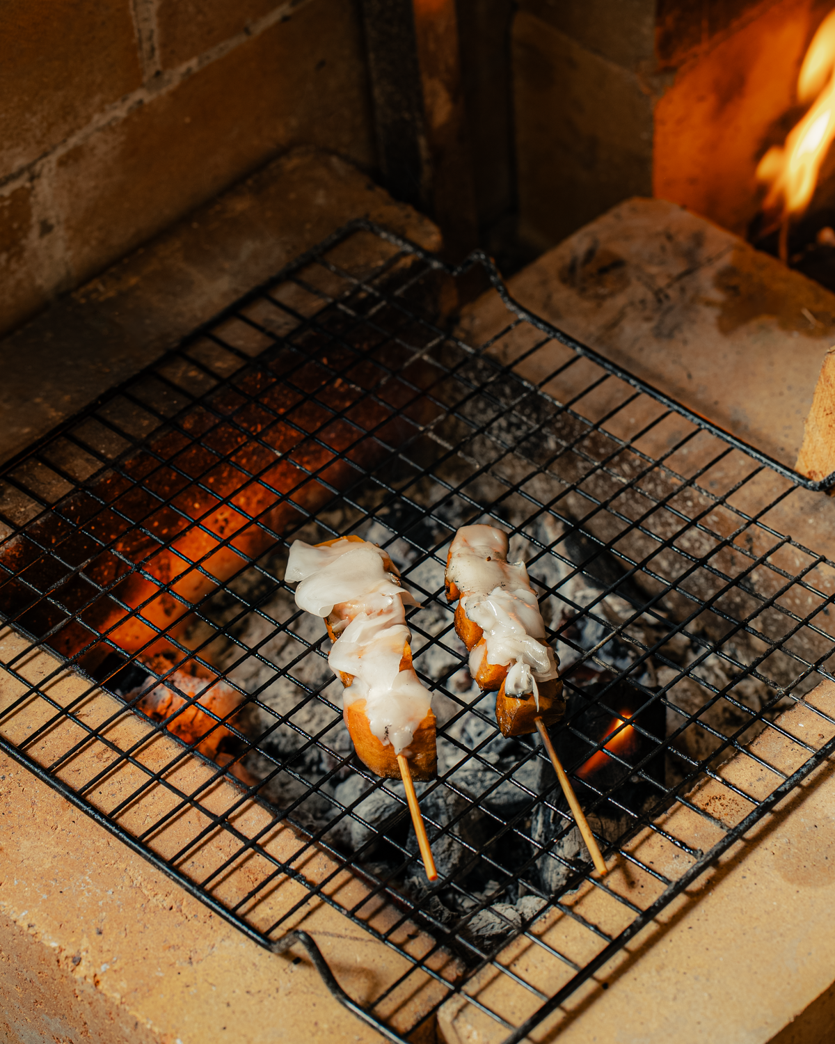 Pickled persimmons kebab