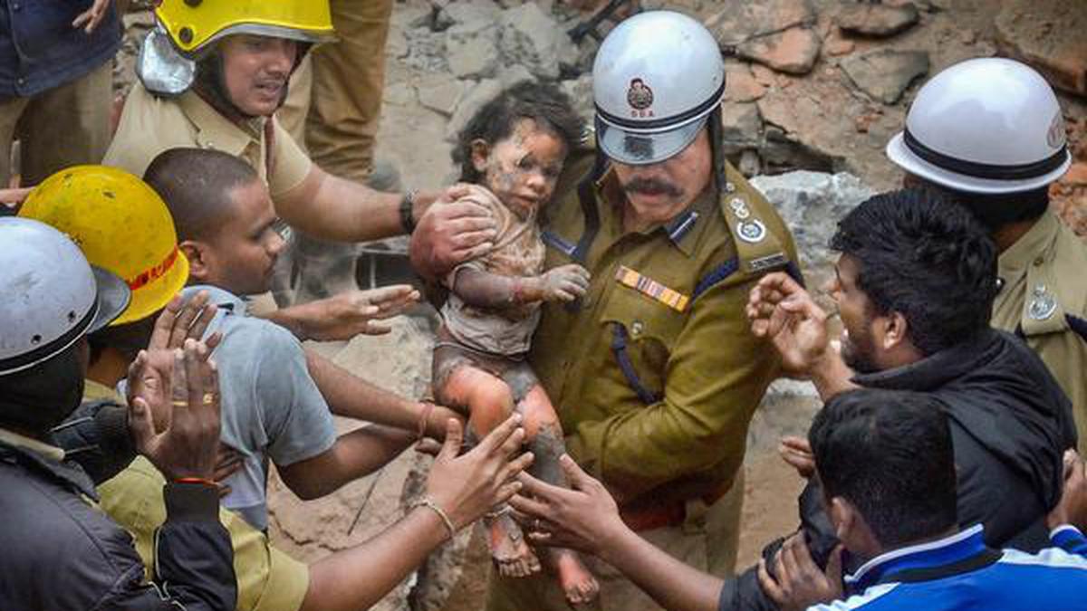 3-year-old Girl Survives Bengaluru Building Collapse - The Hindu