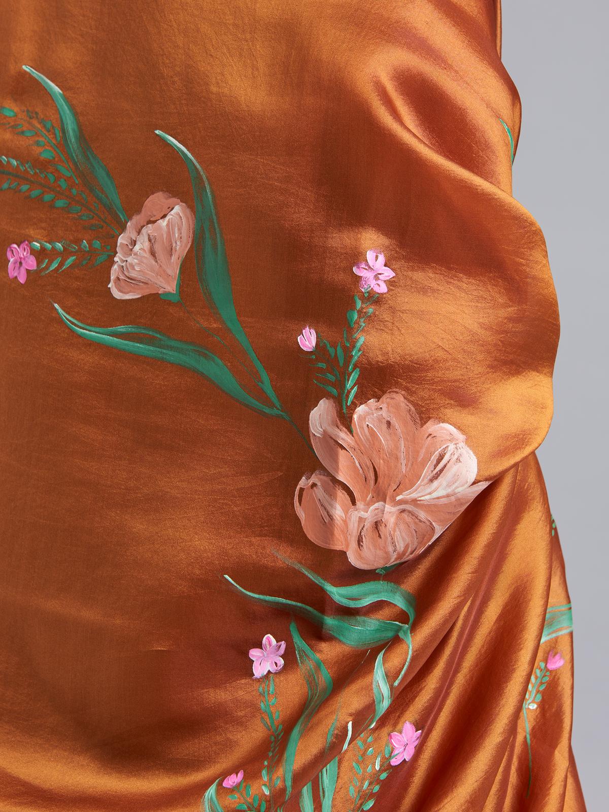 Details of hand-painted sari