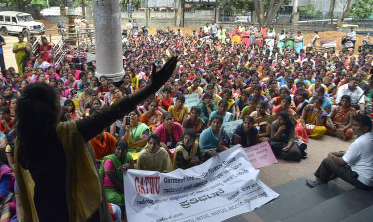 Bengaluru Garment Workers Seek Minimum Wage Of ₹478 Per Day The Hindu 