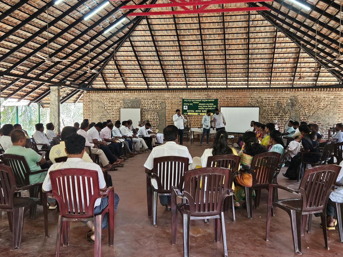 Gram panchayat members at the workshop in Bengaluru.