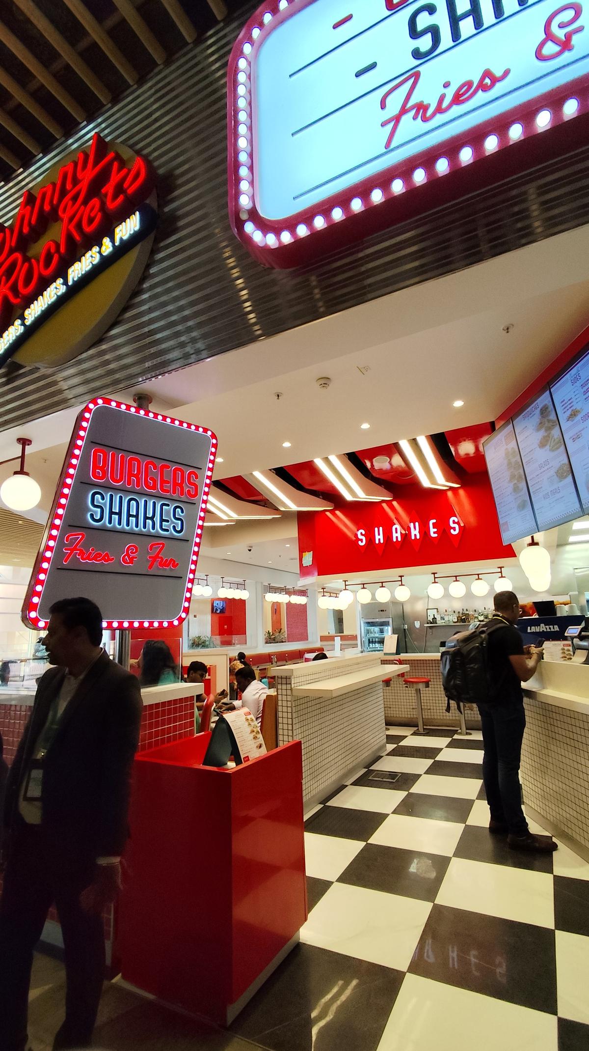 The Johnny Rockets branch serves diner-style burgers, shakes and fries 