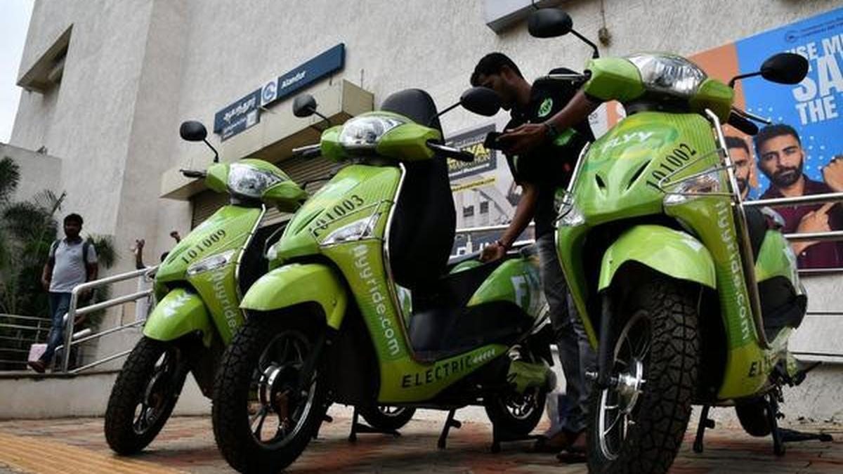 ‘Flyy’ electric scooters at Chennai Metro Rail station for ₹1/ minute