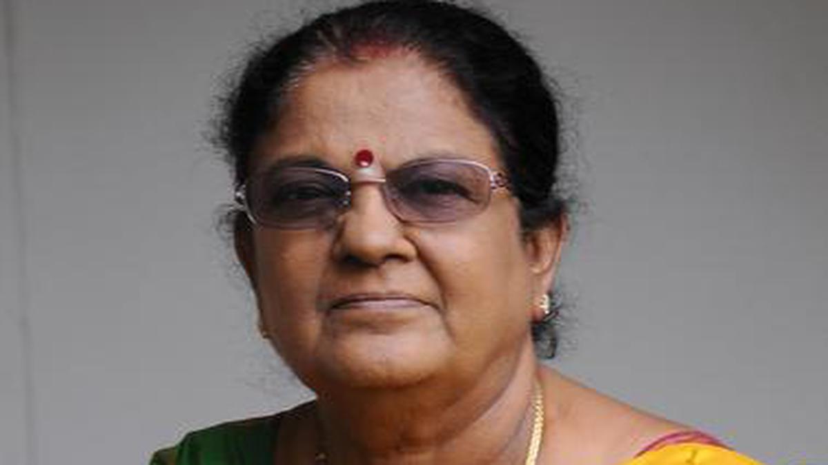 Nirmala Prasad, former principal of M.O.P. Vaishnav College for women ...