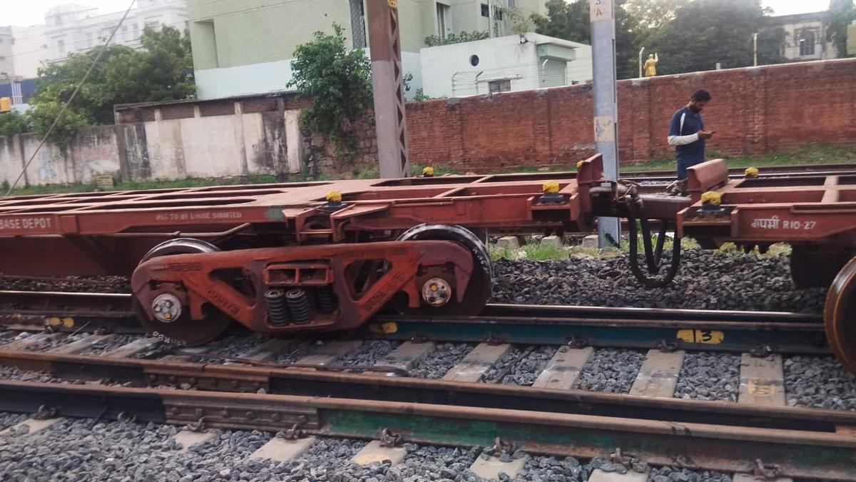 Empty wagons of goods train derail near Chennai Beach station