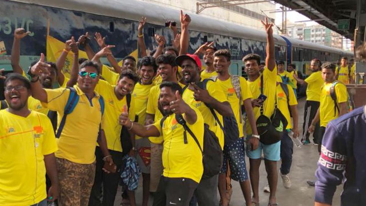 CSK Fans Create a Whistle-worthy Commotion at Central Railway Station with Special Train Arrival!
