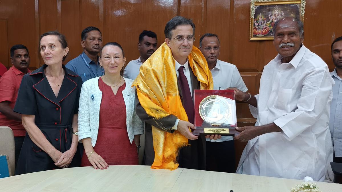 French Ambassador Thierry Mathou pays courtesy call on Puducherry CM N. Rangasamy