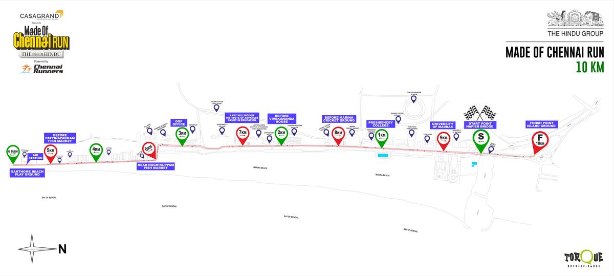 The route for the 10-km run. The route for the 10-km run.