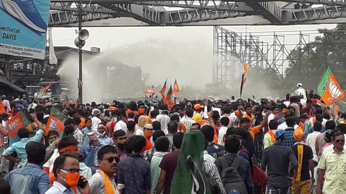 BJP Cadre Clash With Police As March In Kolkata Turns Violent - The Hindu