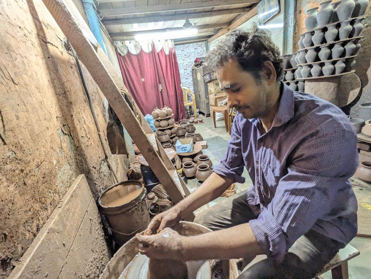 Potter Kamlesh Tank upgrades his pottery skills everyday.