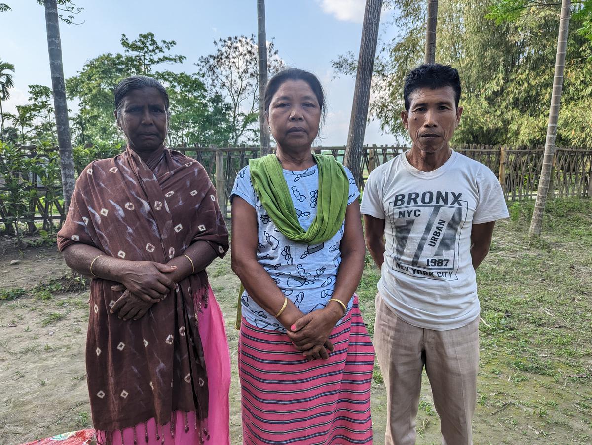 (Left to Right) Tochiron Marak, Baijanti Marak and Chiranjit Sangma have been striving for tribal certificates for years.