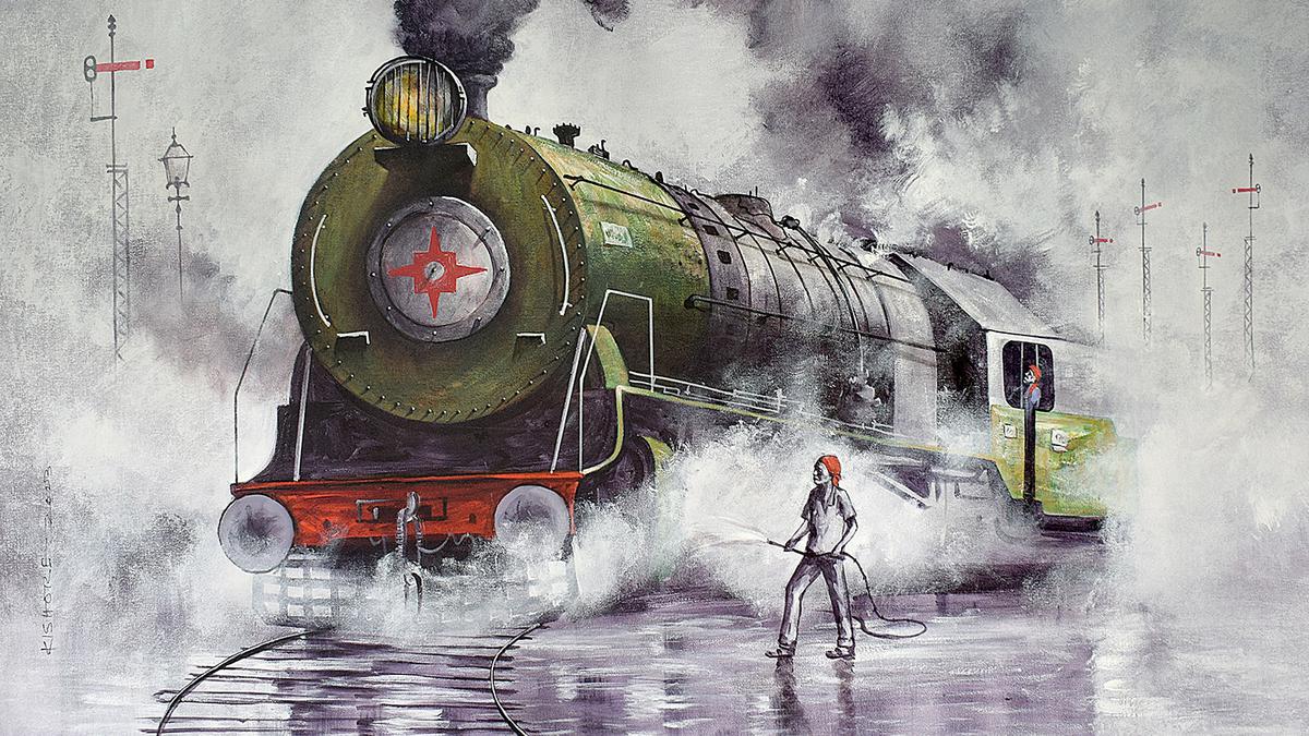 The nostalgia of steam locomotive trains on show at Jehangir Art Gallery