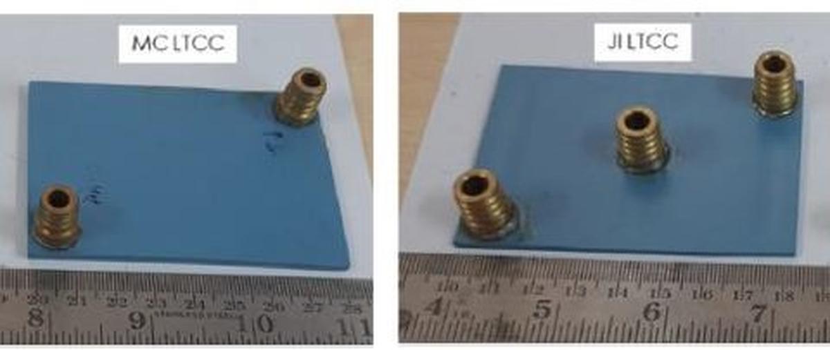 MC and JI Flow arrangements on an LTCC cold plate.