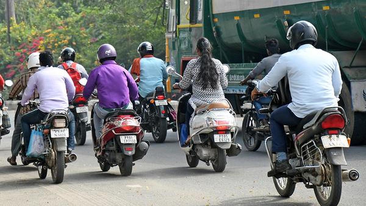 More twowheeler riders take to helmet in Puducherry The Hindu