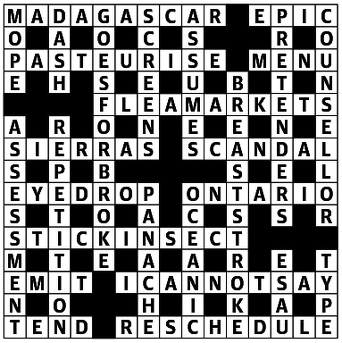 22SM CROSSWORD3324 Solution