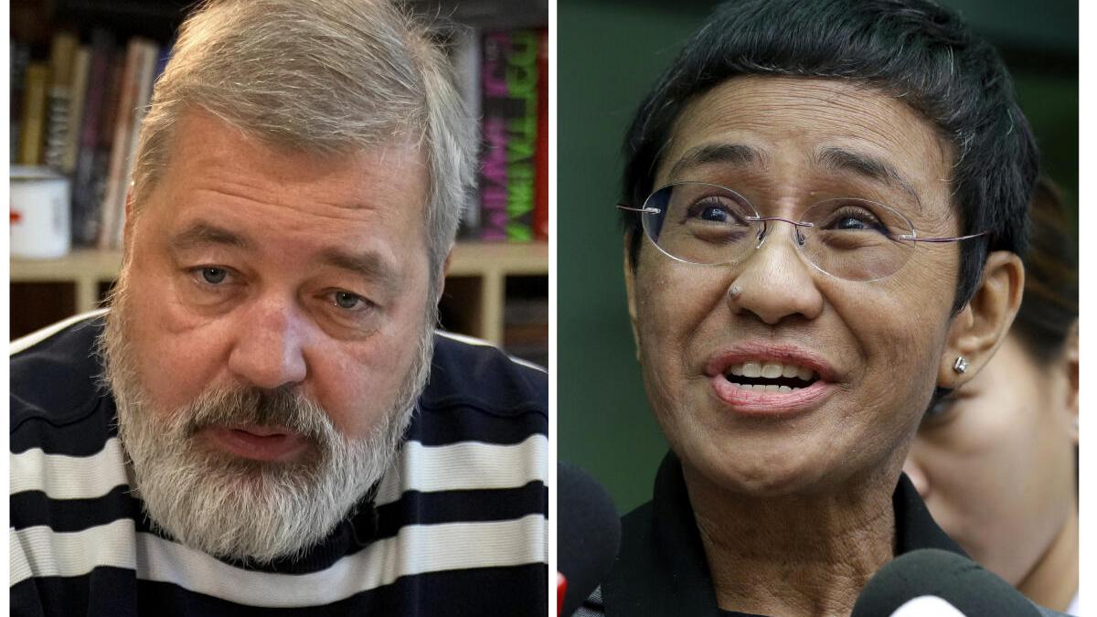 Two journalists win Nobel Peace Prize for defending freedom of expression