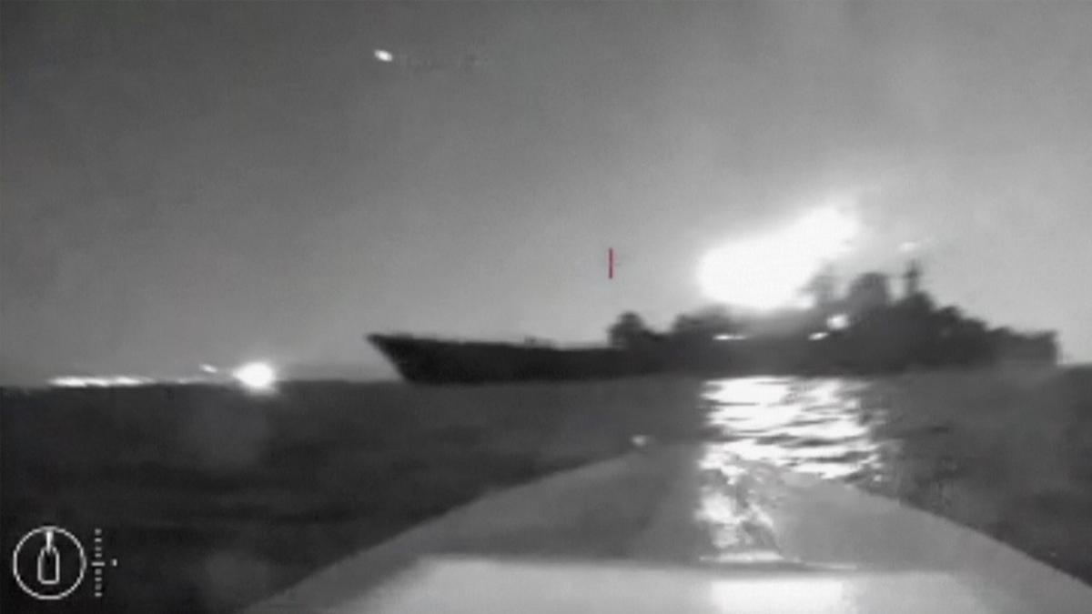 Drones hit a naval ship in a major Russian port, latest attack inside Russia, say officials