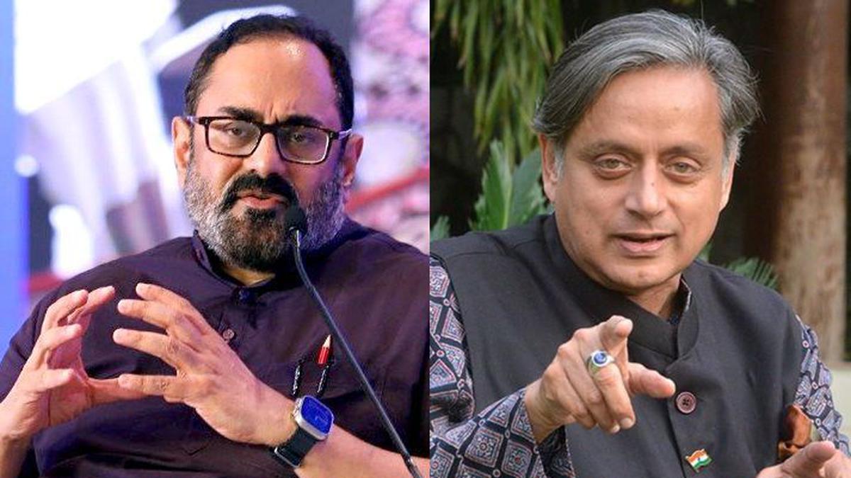 EC issues warning to Tharoor over cash-for-votes allegations against Rajeev Chandrasekhar