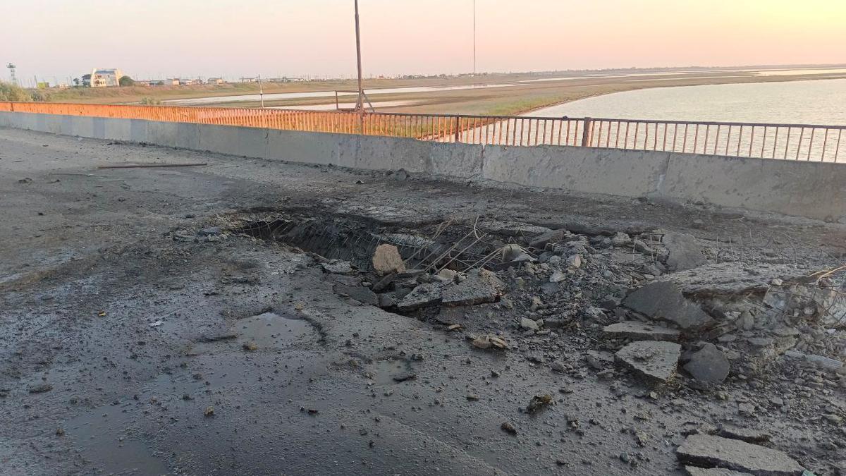 Russia-backed officials say explosion damages bridge linking Ukraine's mainland to Crimea
