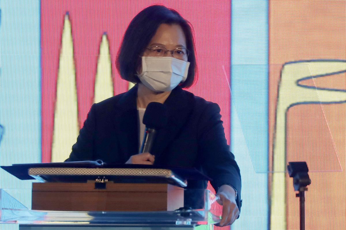 Taiwan's Tsai Ing-wen says no backing down to Chinese aggression