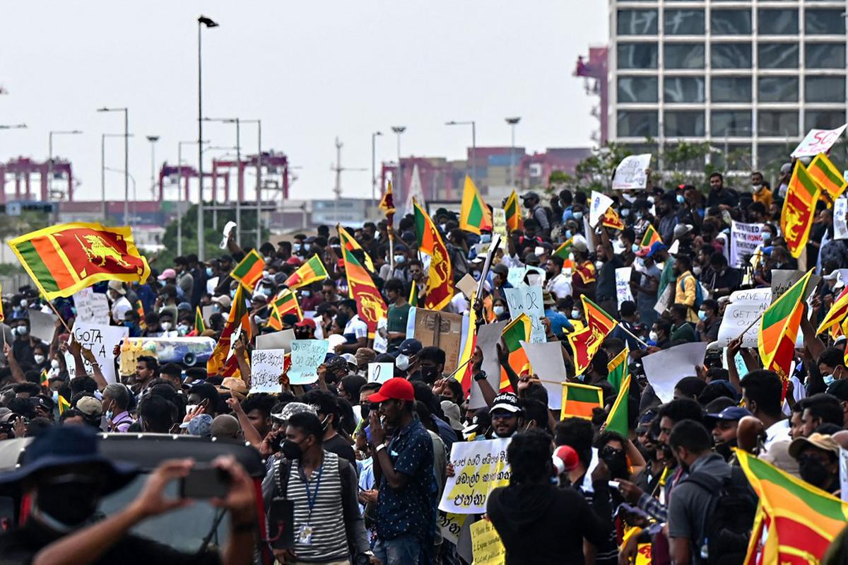 Protestors take part in a demonstration in Colombo, Sri Lanka, on April 9, 2022. File photo