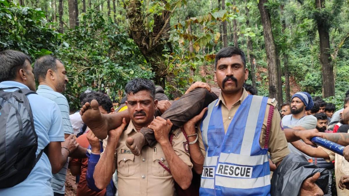 Several devotees visiting Deviramma Betta in Chikkamagaluru district of Karnataka suffer injuries after falling due to slippery surface